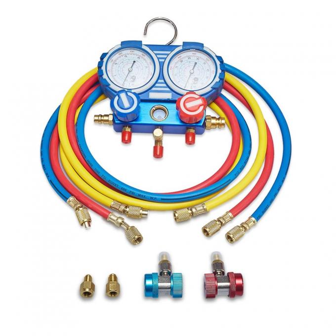 Blue Red Steel Refrigeration Manifold Gauge R12 Bộ đo đa dạng 3