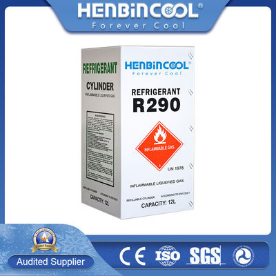Calidad 99.5 9.5 kg de tanque de refrigerante de propano R290 incoloro y claro Fábrica